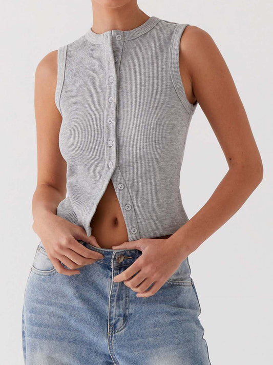 ELIÉ™ Button Up Tank Top