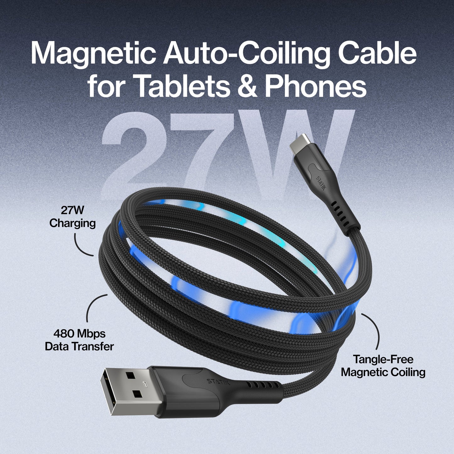 MagniFlex™ - Auto-Coil Charging Cable