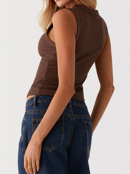 ELIÉ™ Button Up Tank Top