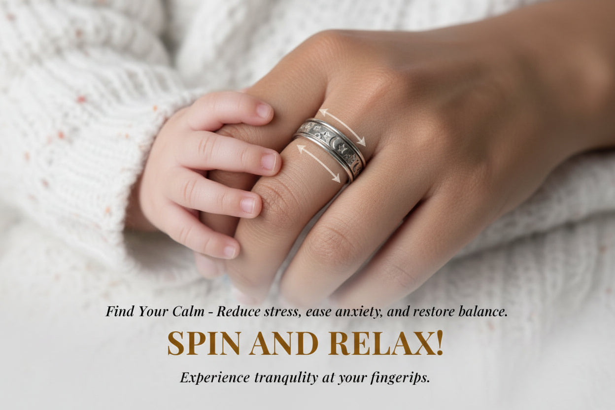 CelestiSpin™ - Moon & Star Spinner Ring