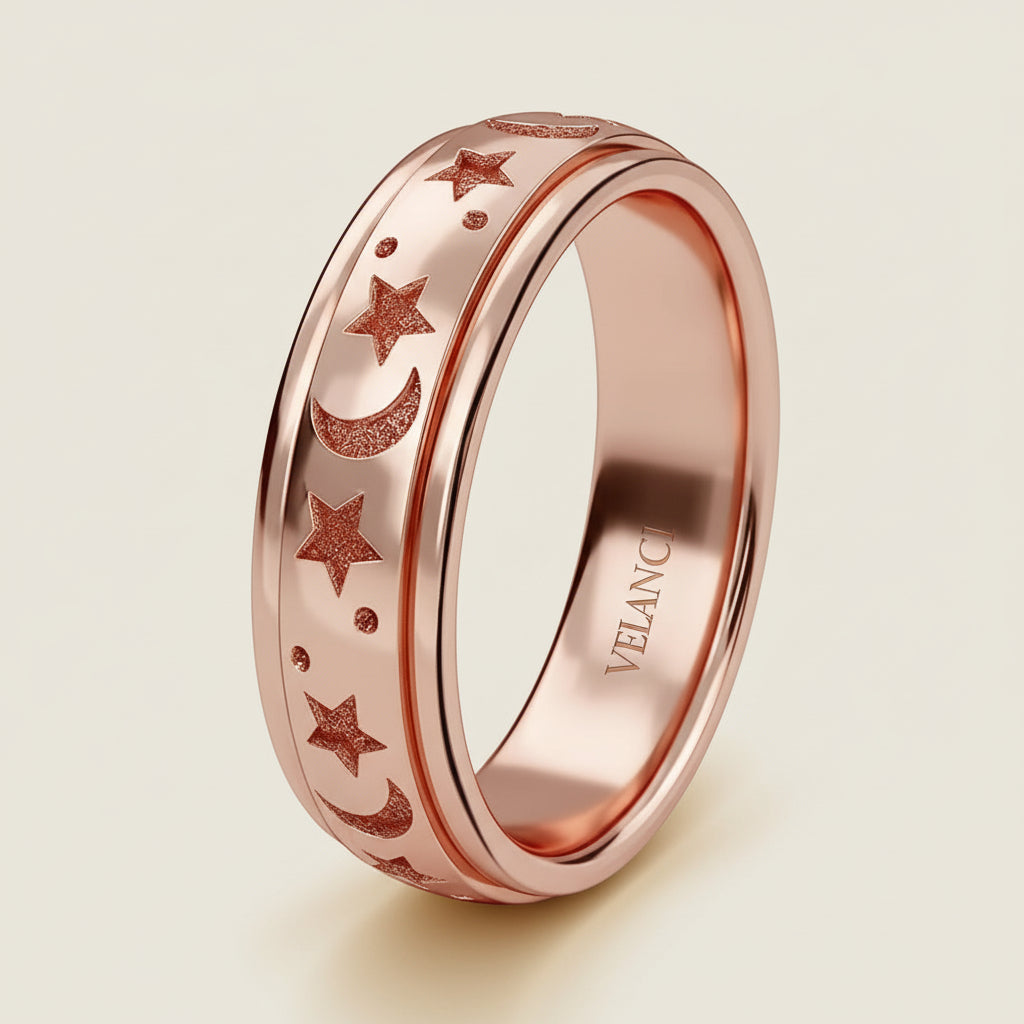 CelestiSpin™ - Moon & Star Spinner Ring