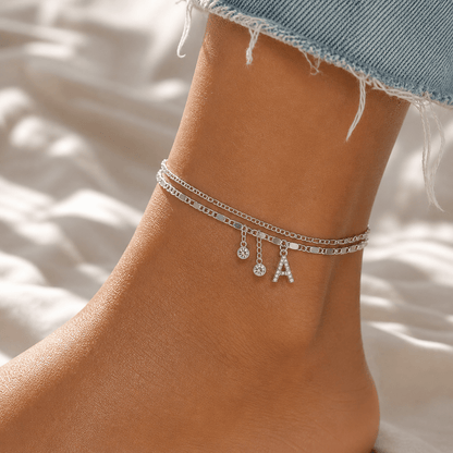 Signature Layered Initial Anklet