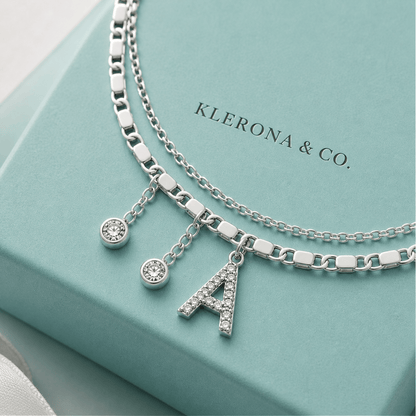 Signature Layered Initial Anklet