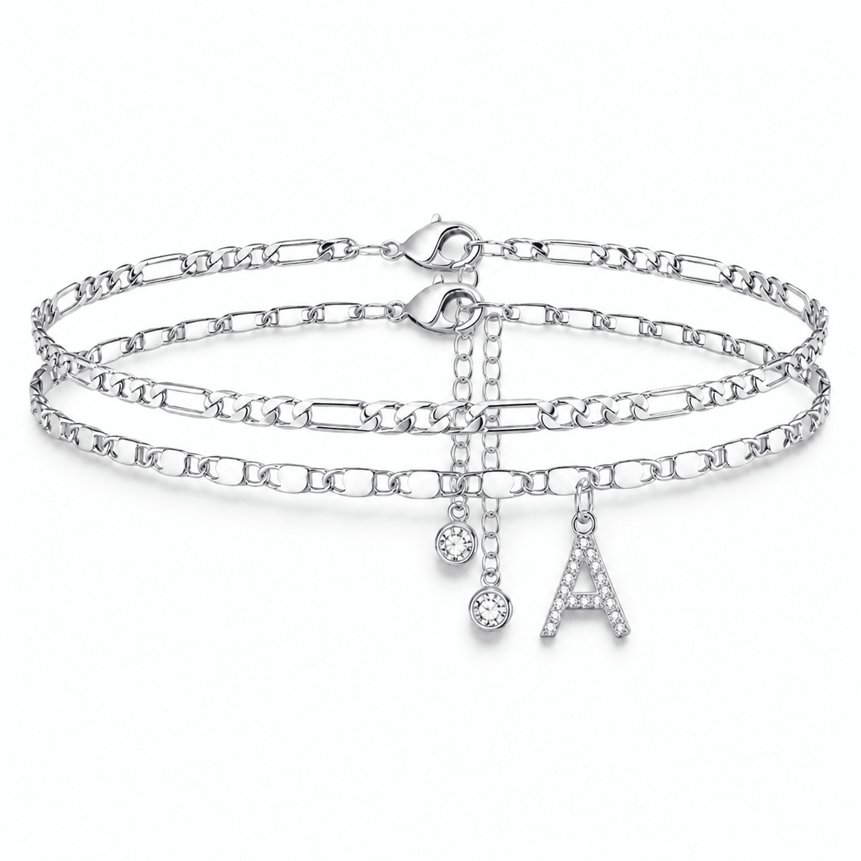 Signature Layered Initial Anklet