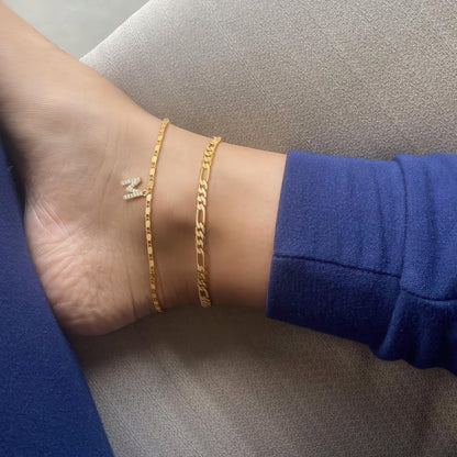 Signature Layered Initial Anklet